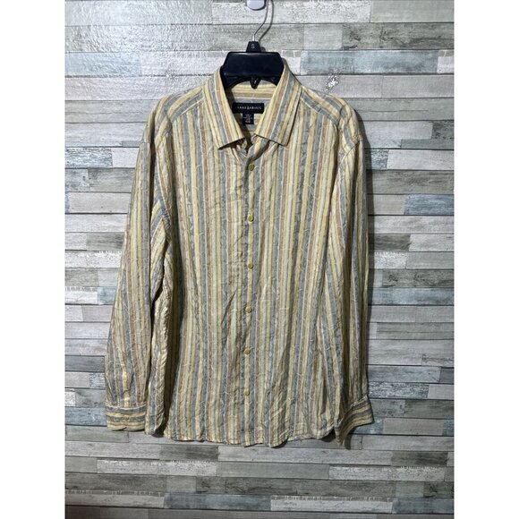 Men’s Jhane Barnes Dress Shirt Multicolored Silk Blend Size Medium - Picture 4 of 16